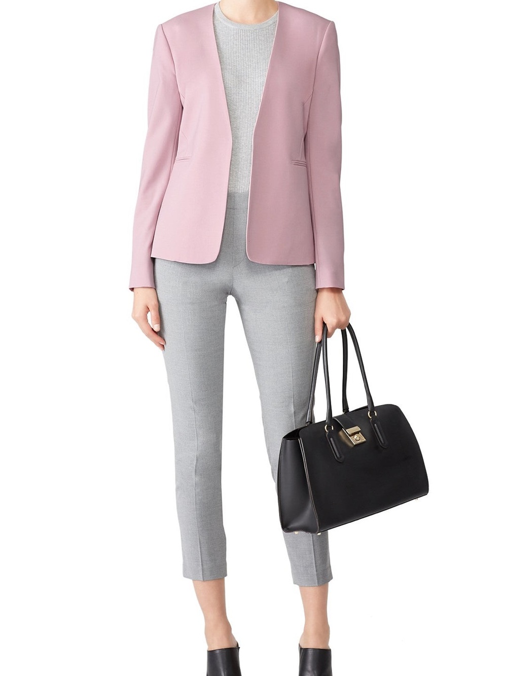 Theory Lindrayia Pink Open-Front Blazer
